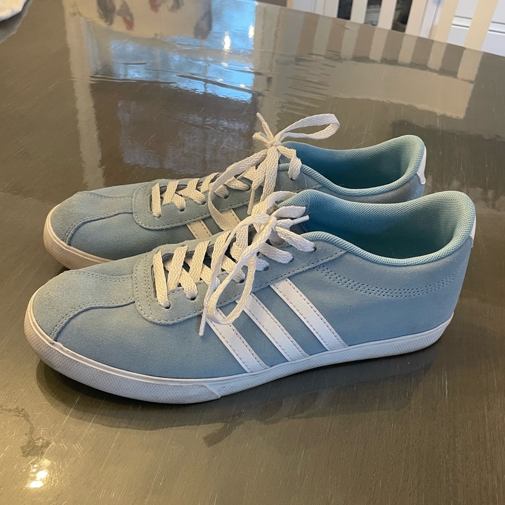 Adidas Sky Blue Sneakers with White Accents